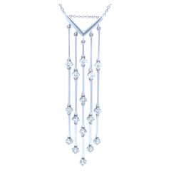 18ct White Gold Five-Line Diamond Pendant 0.64ct 7.77g