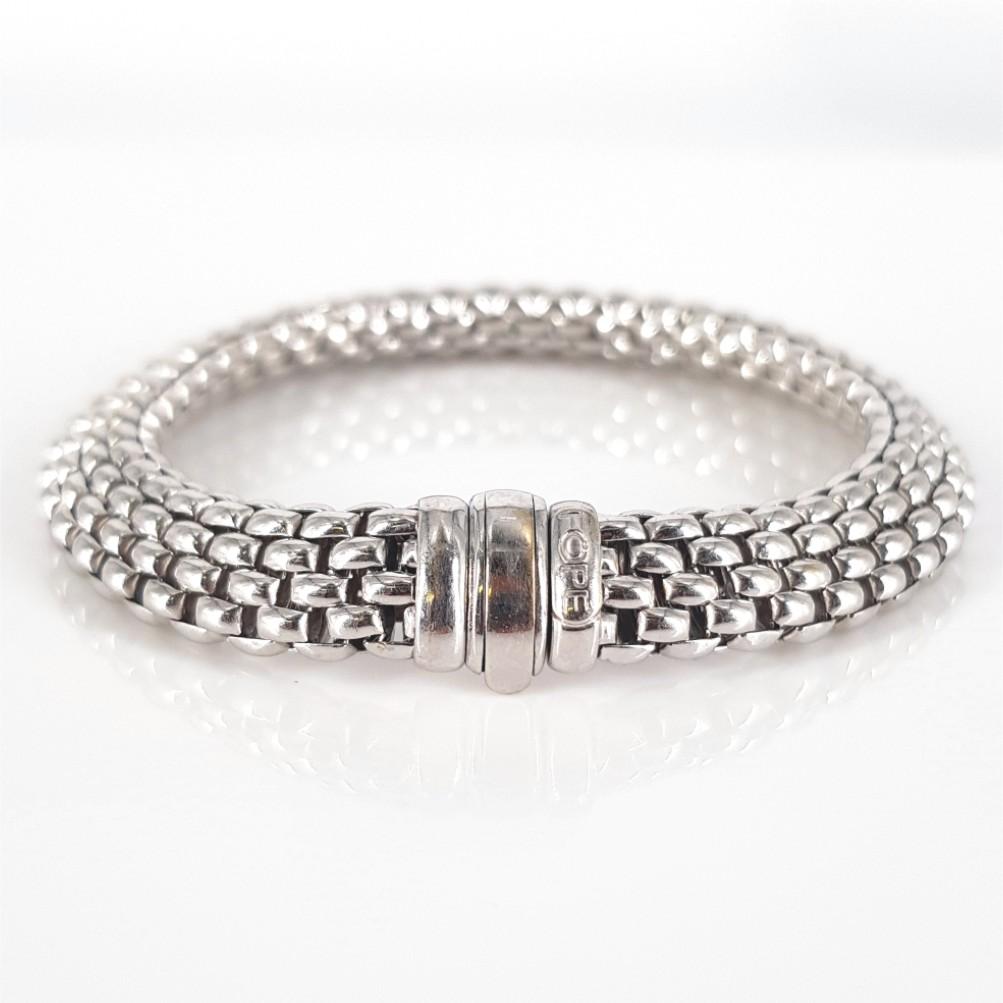 18ct White Gold Fope Bracelet  In Excellent Condition For Sale In Cape Town, ZA