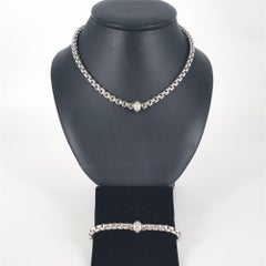 18ct White Gold Fope Necklace & Bracelet Set