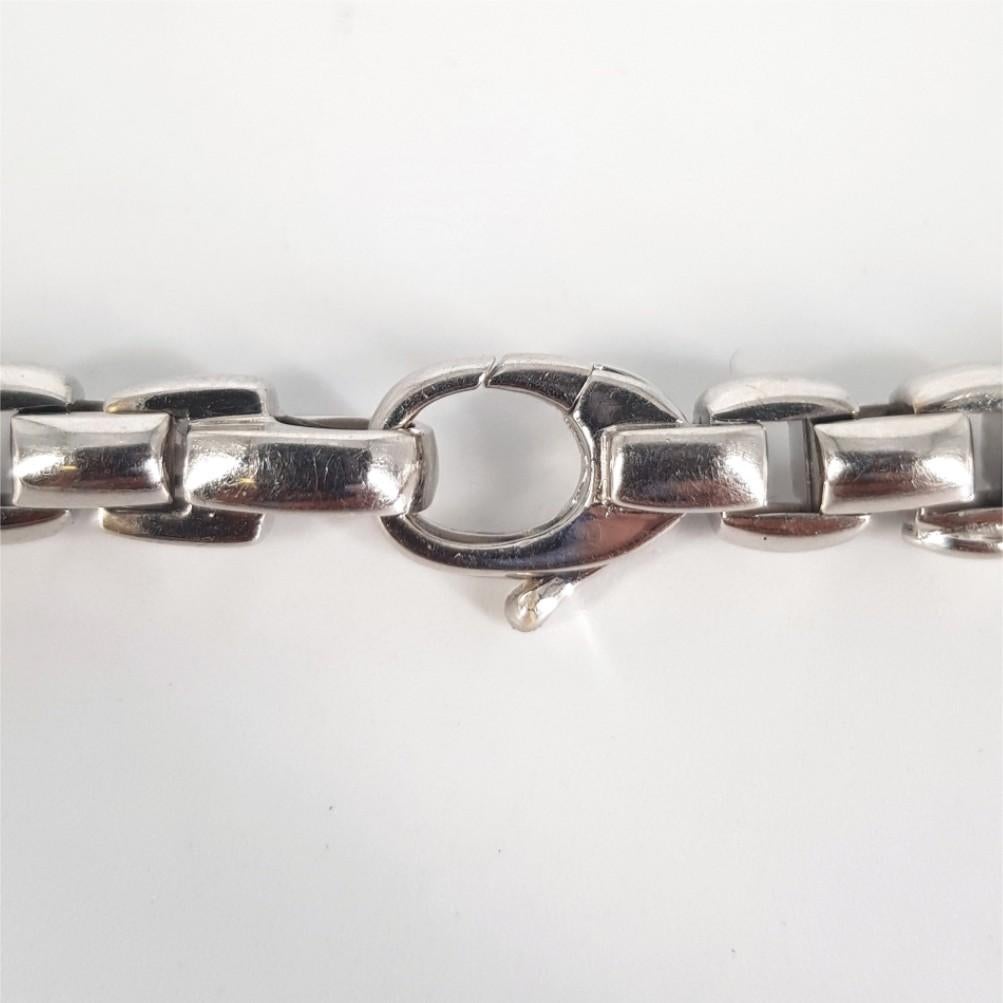 Round Cut 18ct White Gold Fope Necklace & Bracelet Set For Sale