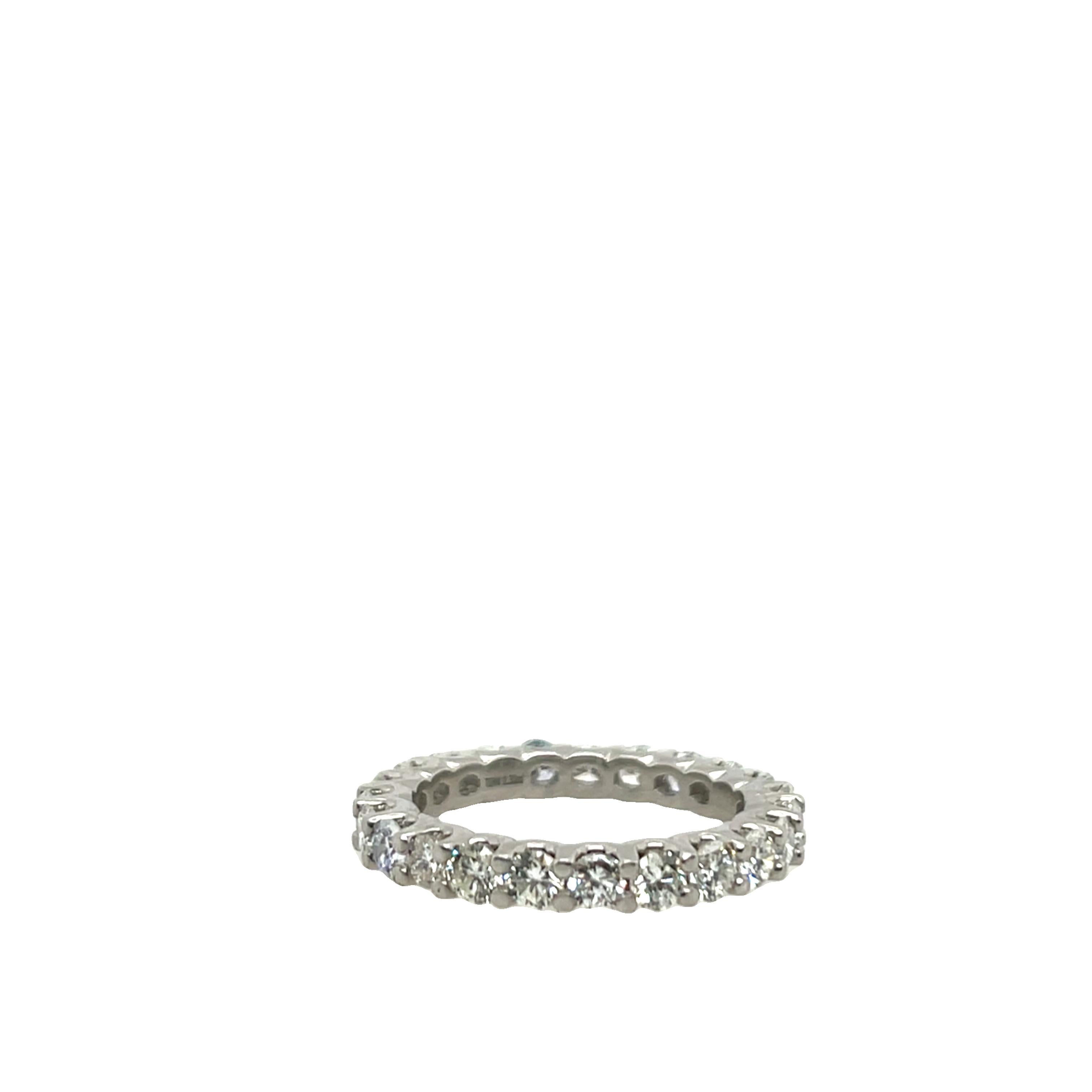 Women's or Men's 18ct White Gold Full Eternity Diamond Ring, Set With 2.33ct Diamonds For Sale