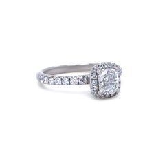 18ct White Gold GIA Cushion Cut Diamond Engagement Ring 1.52ct