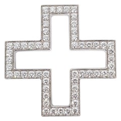 18ct White Gold Gucci Diamond Cross Pendant