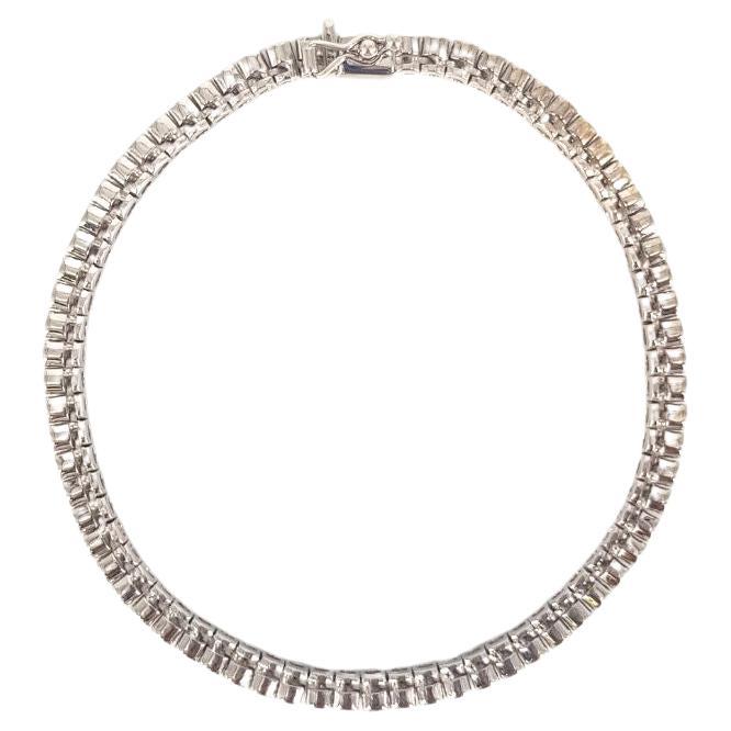 18ct Half Moon Tennis Bracelet For Sale at 1stDibs