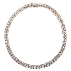 18ct White Gold Half Moon Diamond Tennis Bracelet