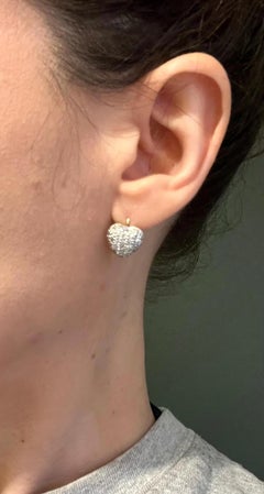 Boucles d'oreilles en or blanc 18 ct. avec diamant en forme de cœur, poids de 1,0 ct.
