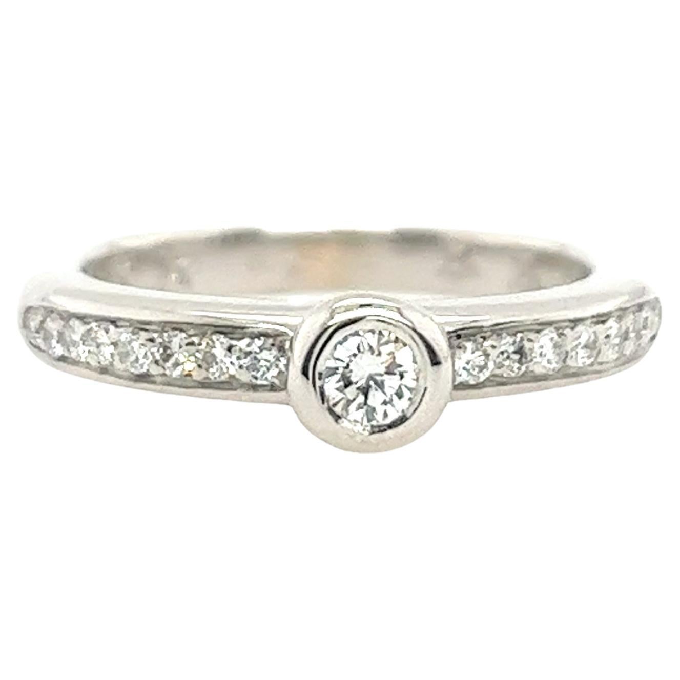 18ct White Gold H.Stern Diamond Solitaire Ring Set With 0.26ct of Diamonds For Sale