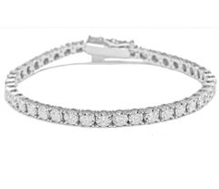 18ct White Gold Illusion Set Diamond Tennis Bracelet, 0.93ct F/GSI