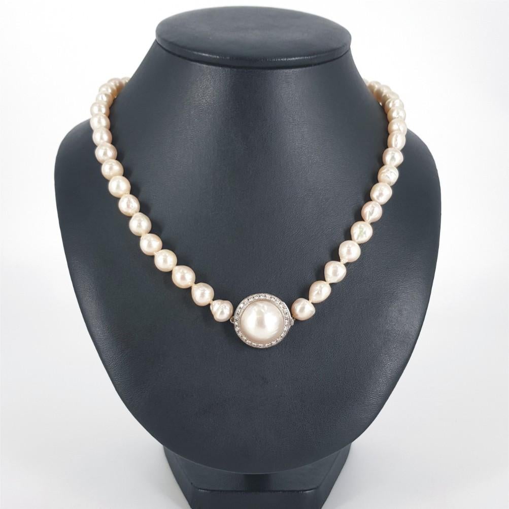 white mabe pearl necklace