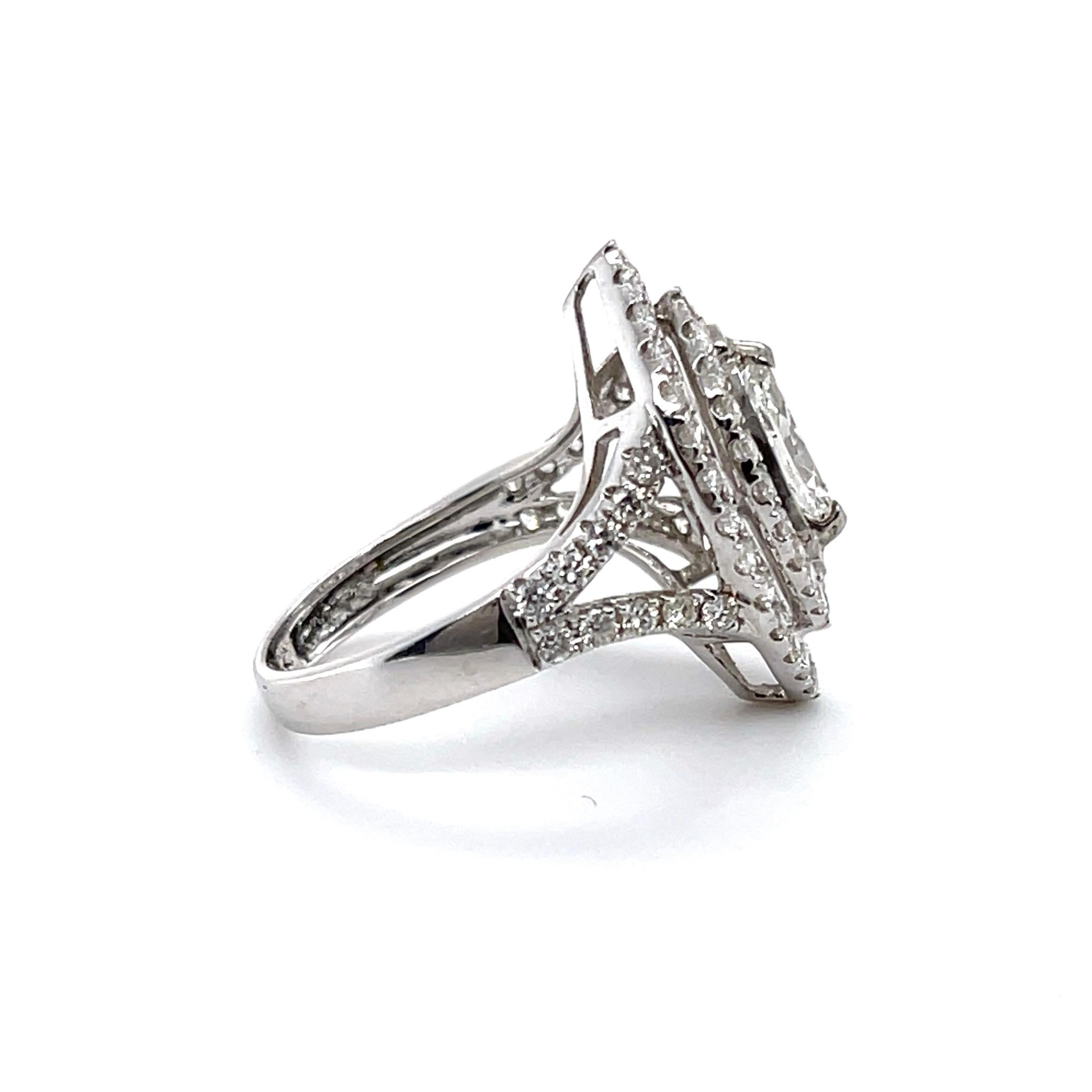 For Sale:  18ct White Gold Marquise Diamond Ring 2