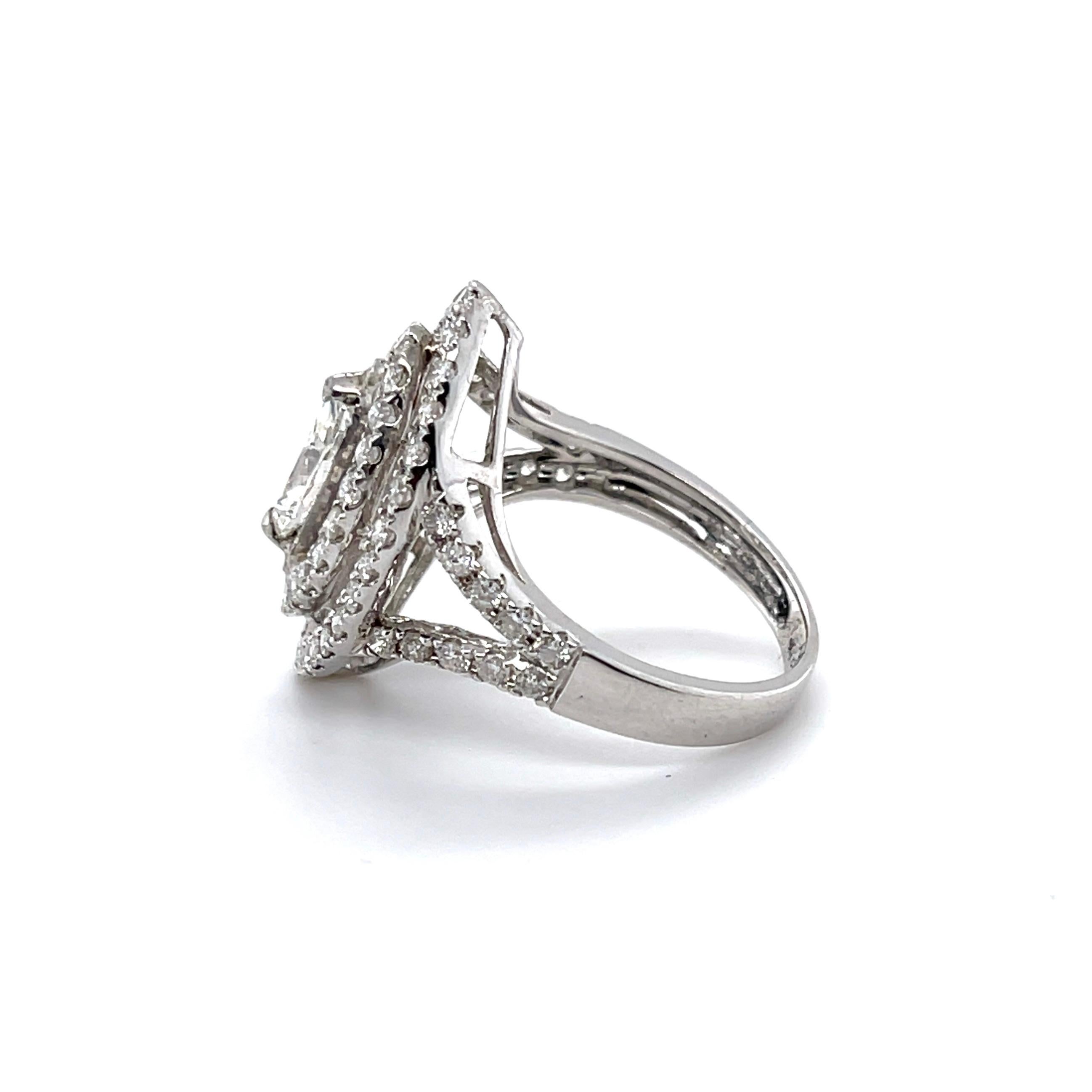 For Sale:  18ct White Gold Marquise Diamond Ring 3