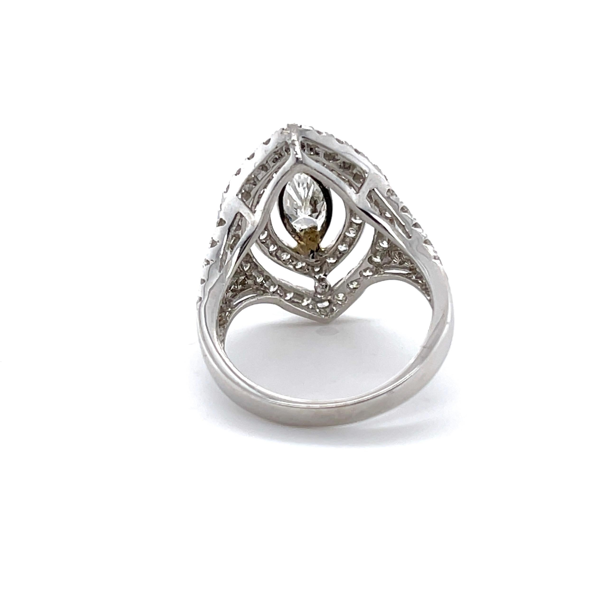 For Sale:  18ct White Gold Marquise Diamond Ring 4