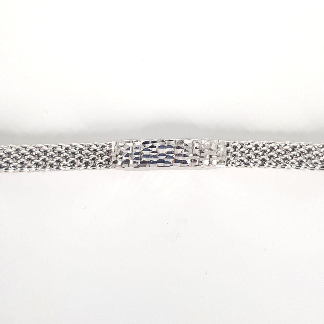 18 Carat White Gold Mesh Bracelet In Excellent Condition For Sale In Cape Town, ZA