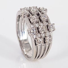 18ct White Gold Multi Banded Diamond Ring