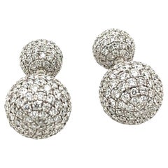 18ct White Gold Natural Diamond Reversible Ball Stud Earrings, 5.36ct