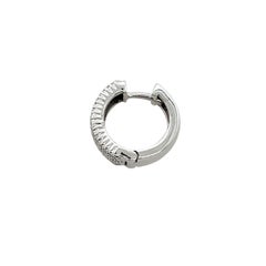 18ct White Gold Natural Diamond Single Hoop Earring