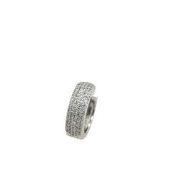 Orecchino a cerchio singolo con diamante naturale in oro bianco 18 ct.