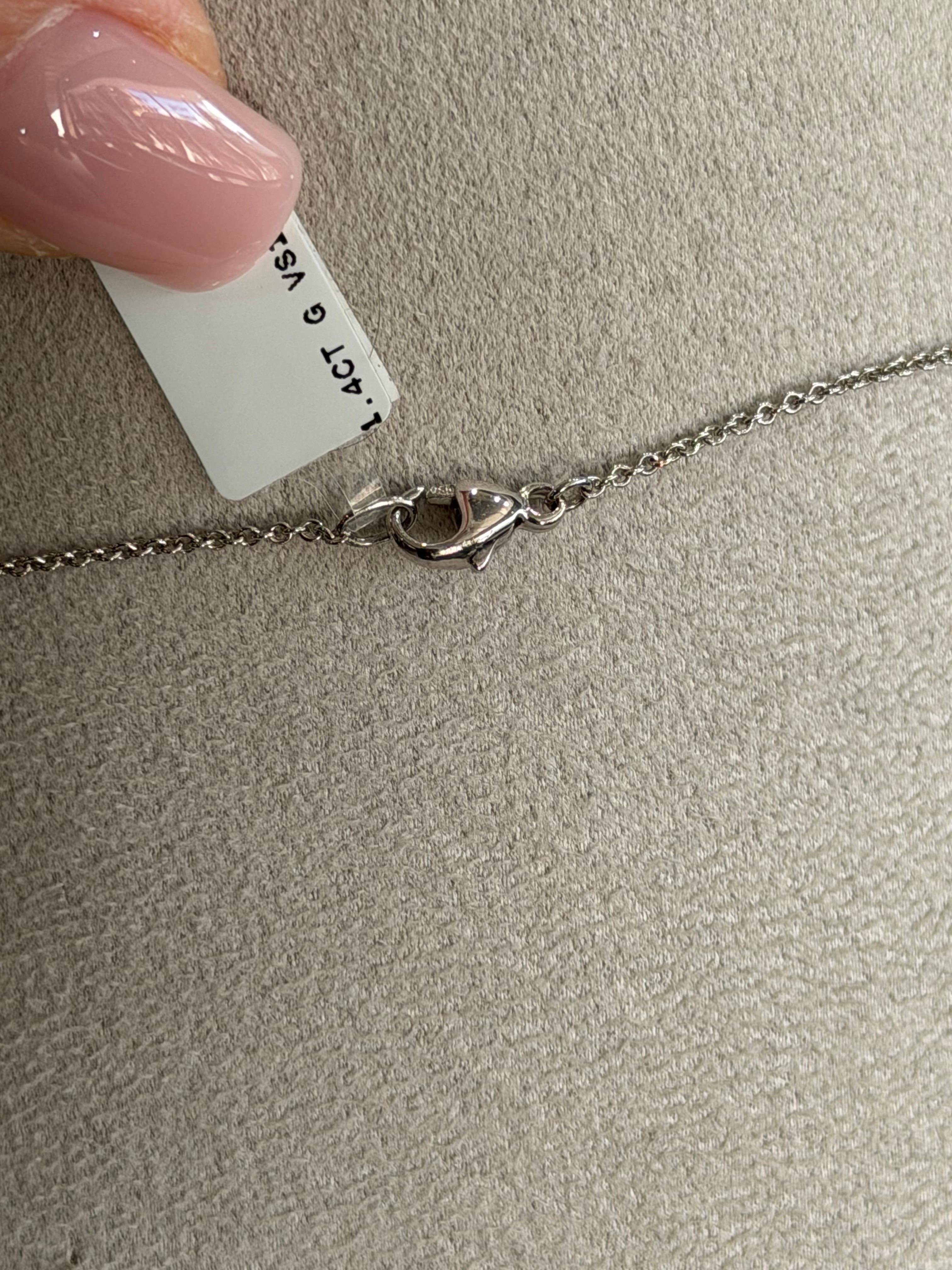 Colgante Flor Diamante Blanco Natural Oro Blanco 18ct en venta 1