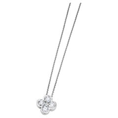 Colgante Flor Diamante Blanco Natural Oro Blanco 18ct