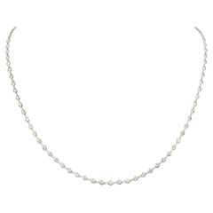 Collar de diamantes blancos naturales de oro blanco de 18 ct