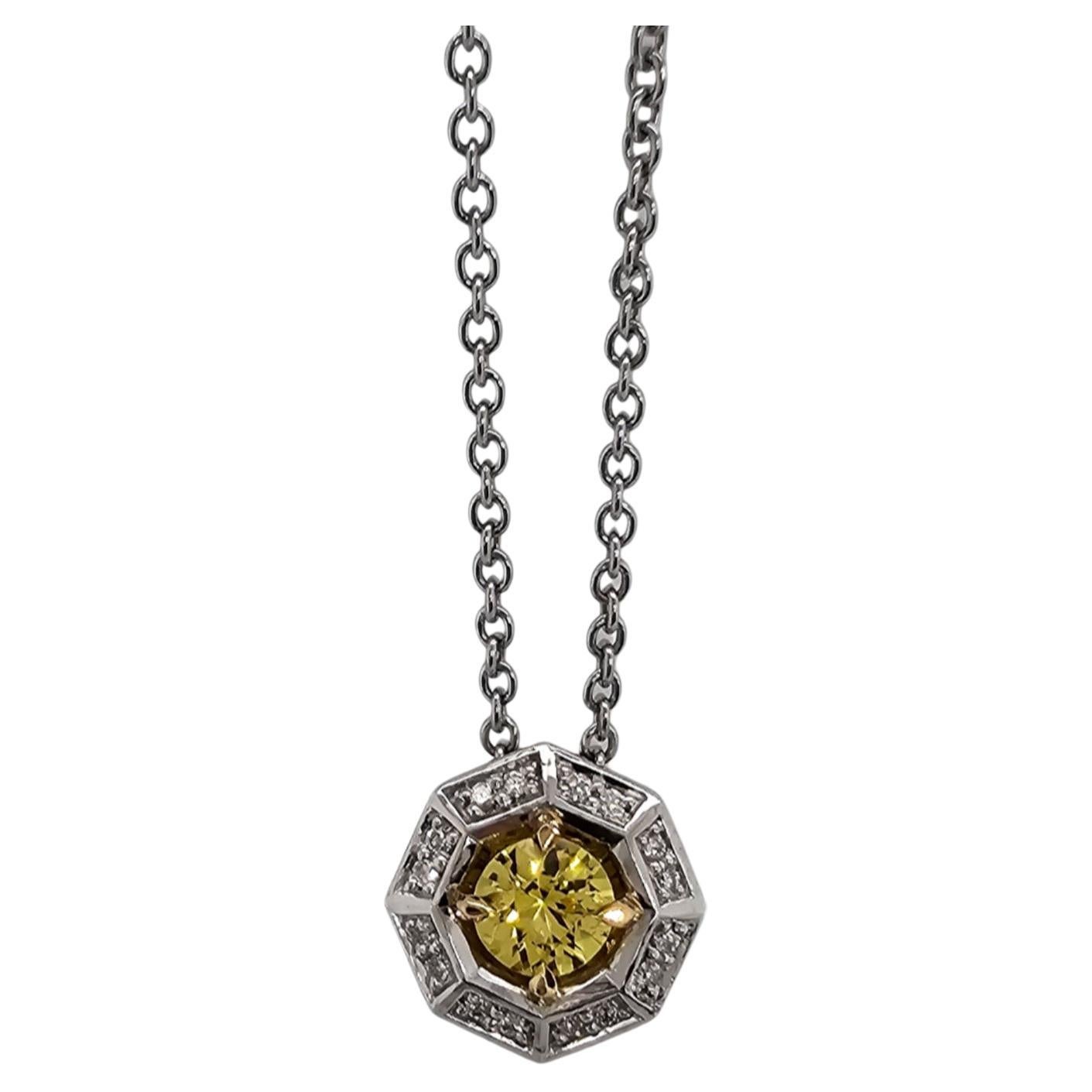 18ct White Gold Necklace "Sunbust" For Sale
