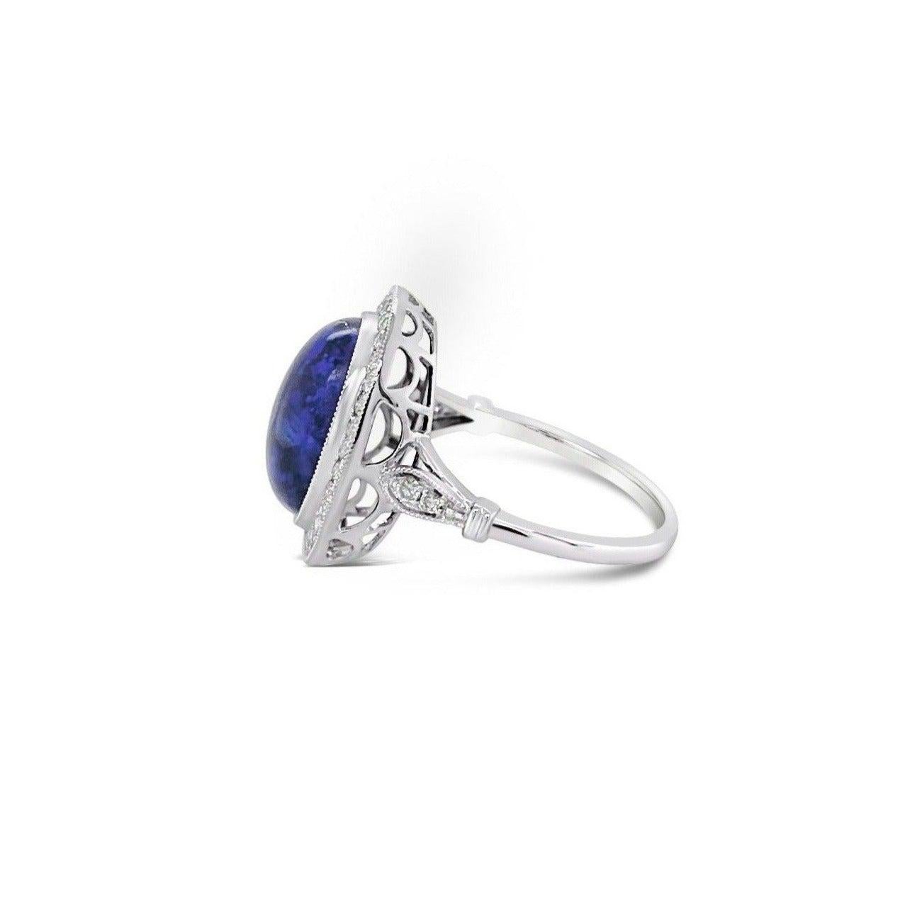 For Sale:  18ct White Gold Opal and Diamond Ring 8
