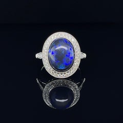 18ct White Gold Opal and Diamond Ring