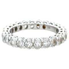 Anillo Eternidad Diamante Oval Oro Blanco 18ct 3.45ct