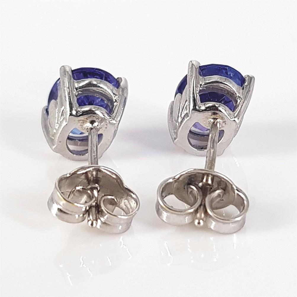 Oval Cut 18ct White Gold Oval Tanzanite Studs For Sale