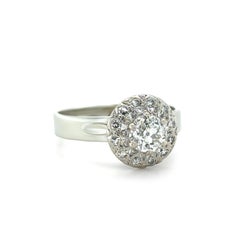 18ct White Gold Palladium & Platinum Diamond Ring 0.87ct 5.5g