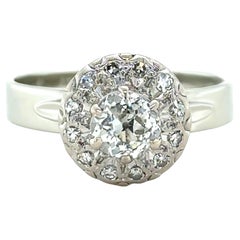 18ct White Gold Palladium 
Platinum Diamond Ring 0.87ct 5.5g