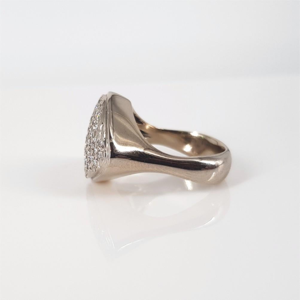Modern 18ct White Gold Pave Diamond Ring  For Sale