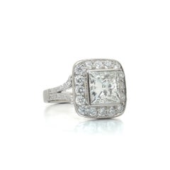 18ct White Gold Princess Cut Diamond Cluster Ring