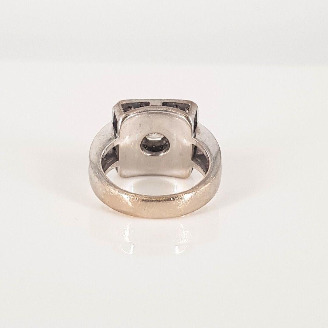Women's or Men's 18ct White Gold Princess Cut Halo Diamond Ring For Sale