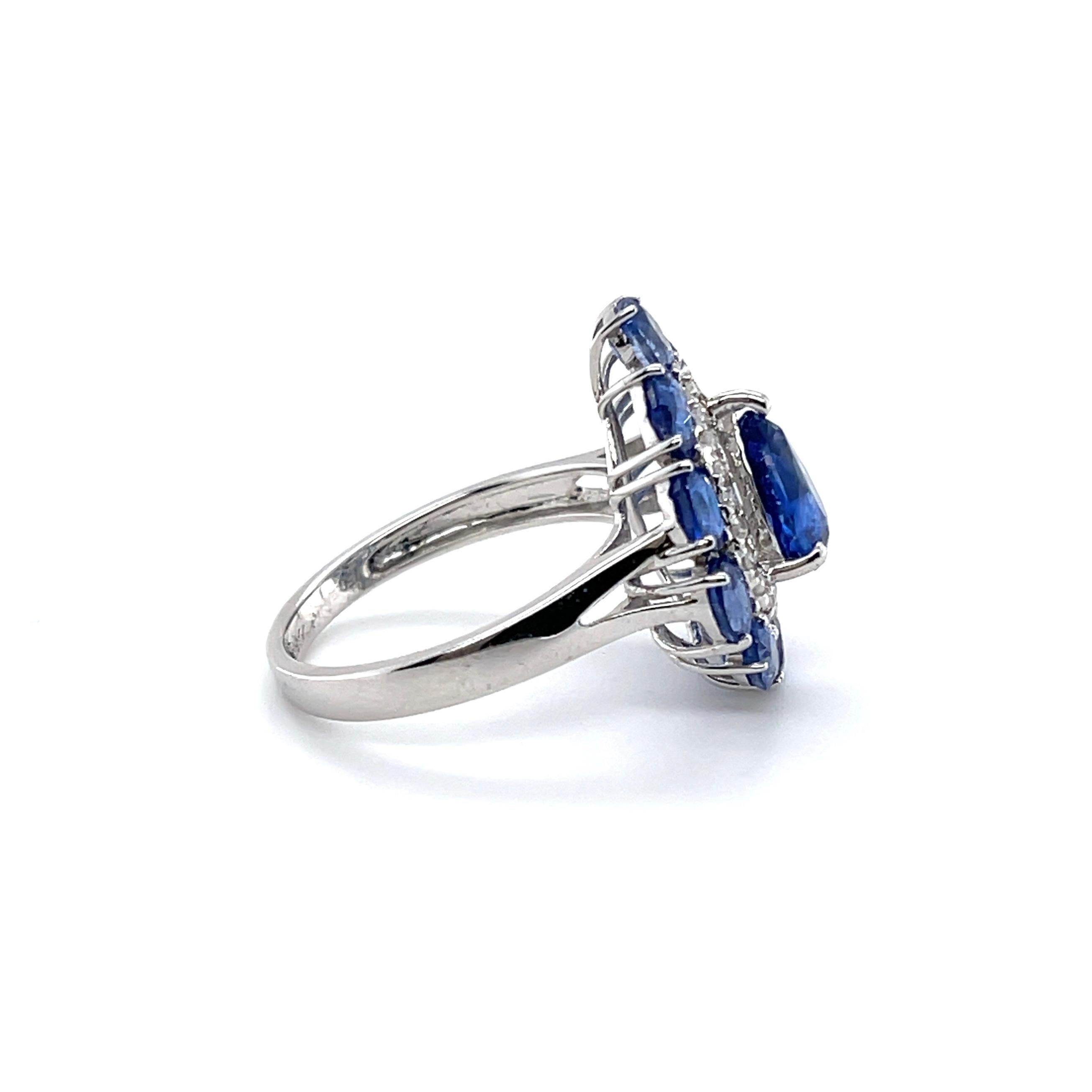 For Sale:  18ct White Gold Ring with 1.48ct Kyanite and Diamond 2
