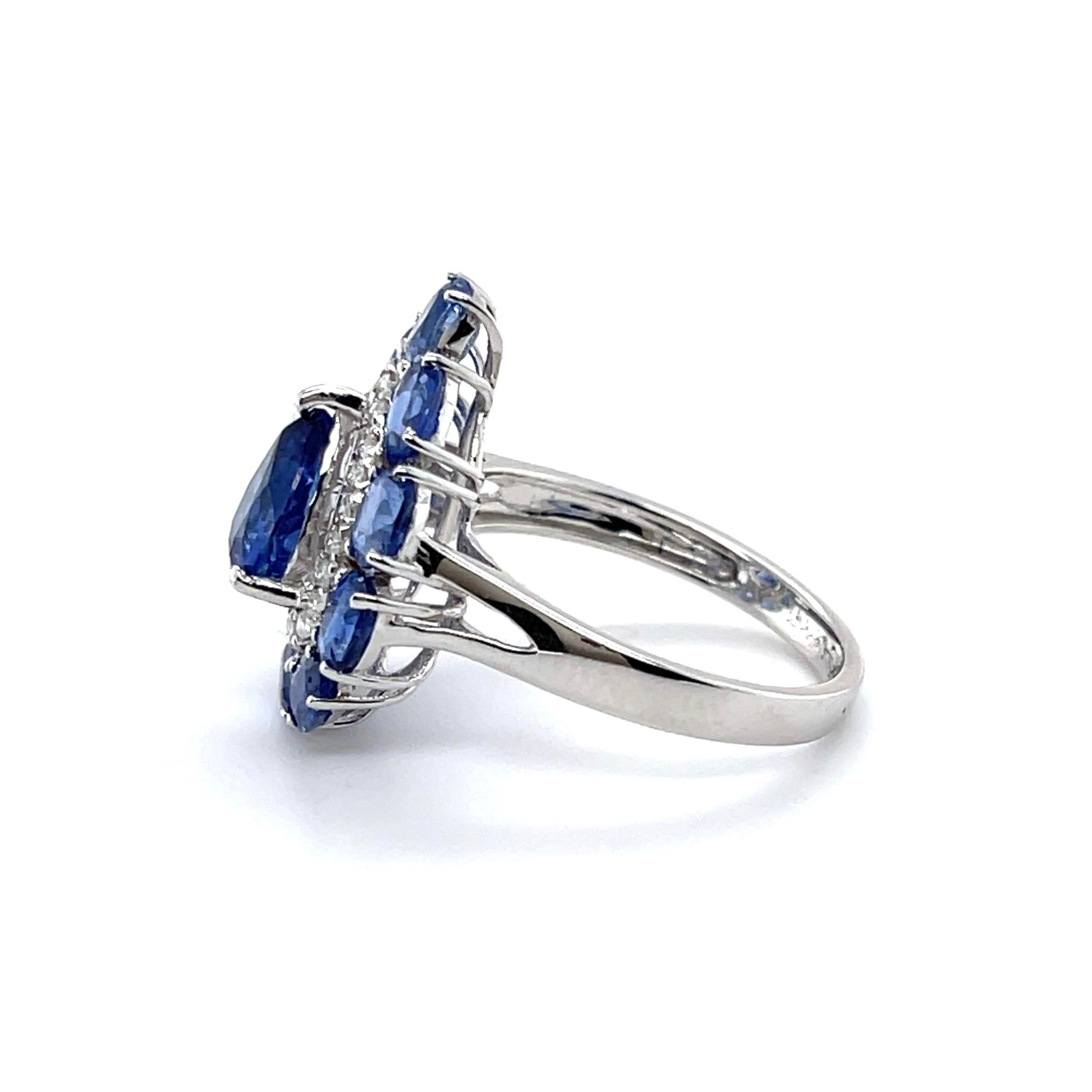 For Sale:  18ct White Gold Ring with 1.48ct Kyanite and Diamond 3