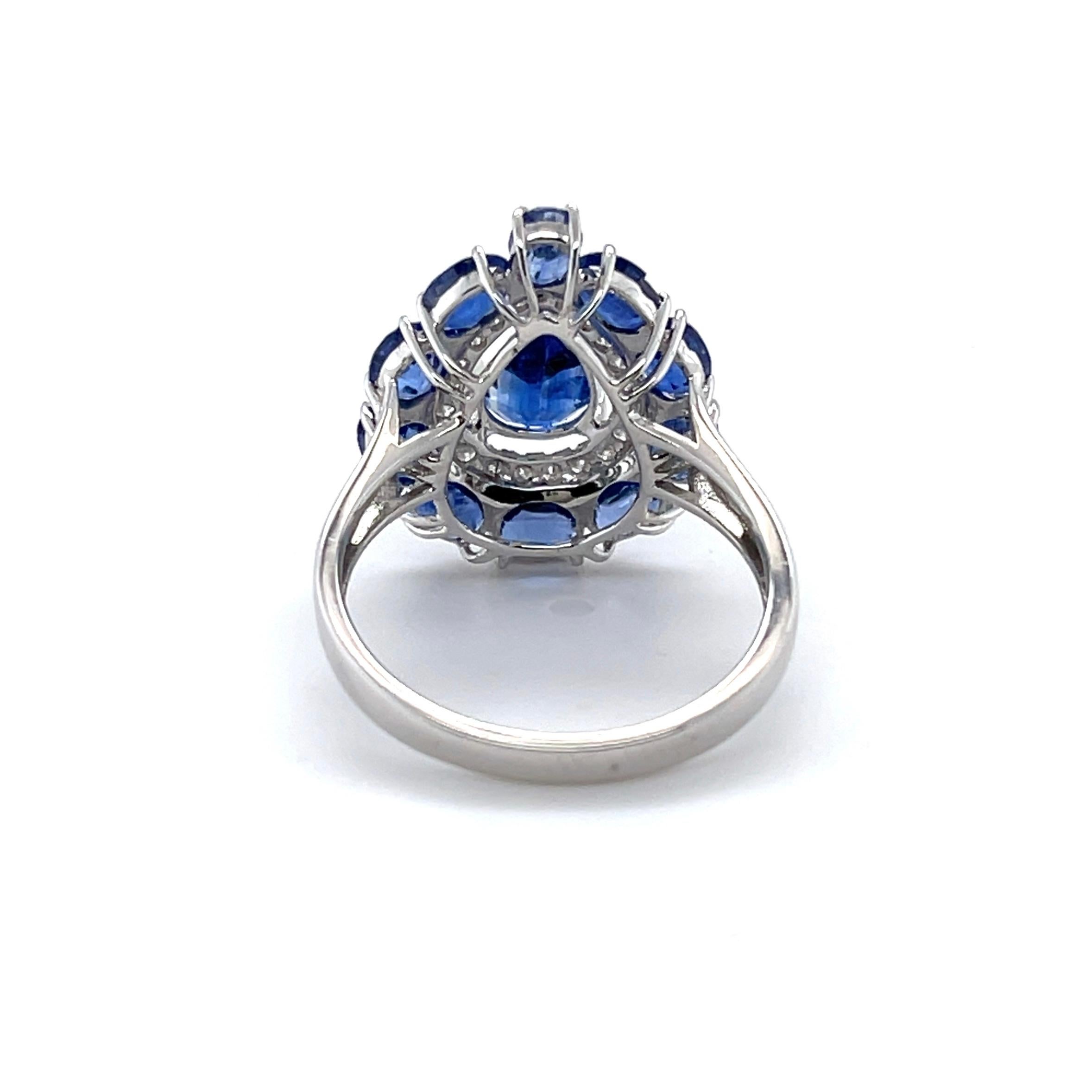 For Sale:  18ct White Gold Ring with 1.48ct Kyanite and Diamond 4