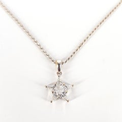 18ct White Gold Rope Link & Diamond Star Necklace
