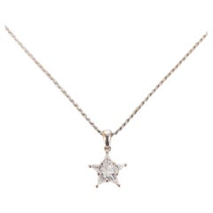 18ct White Gold Rope Link & Diamond Star Necklace