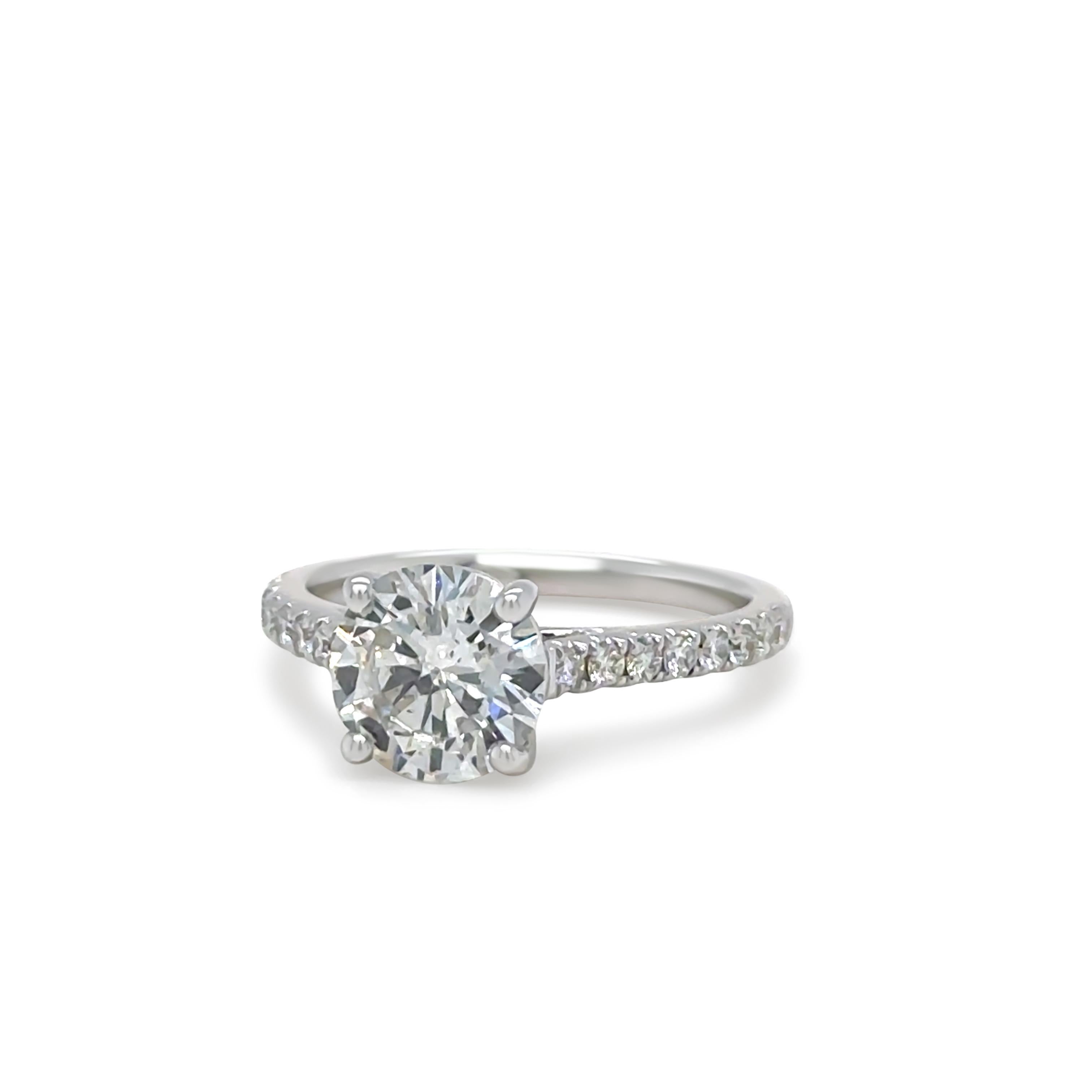Round Cut 18ct White Gold Round Brilliant Cut Diamond Ring 1.41ct 5.21g For Sale