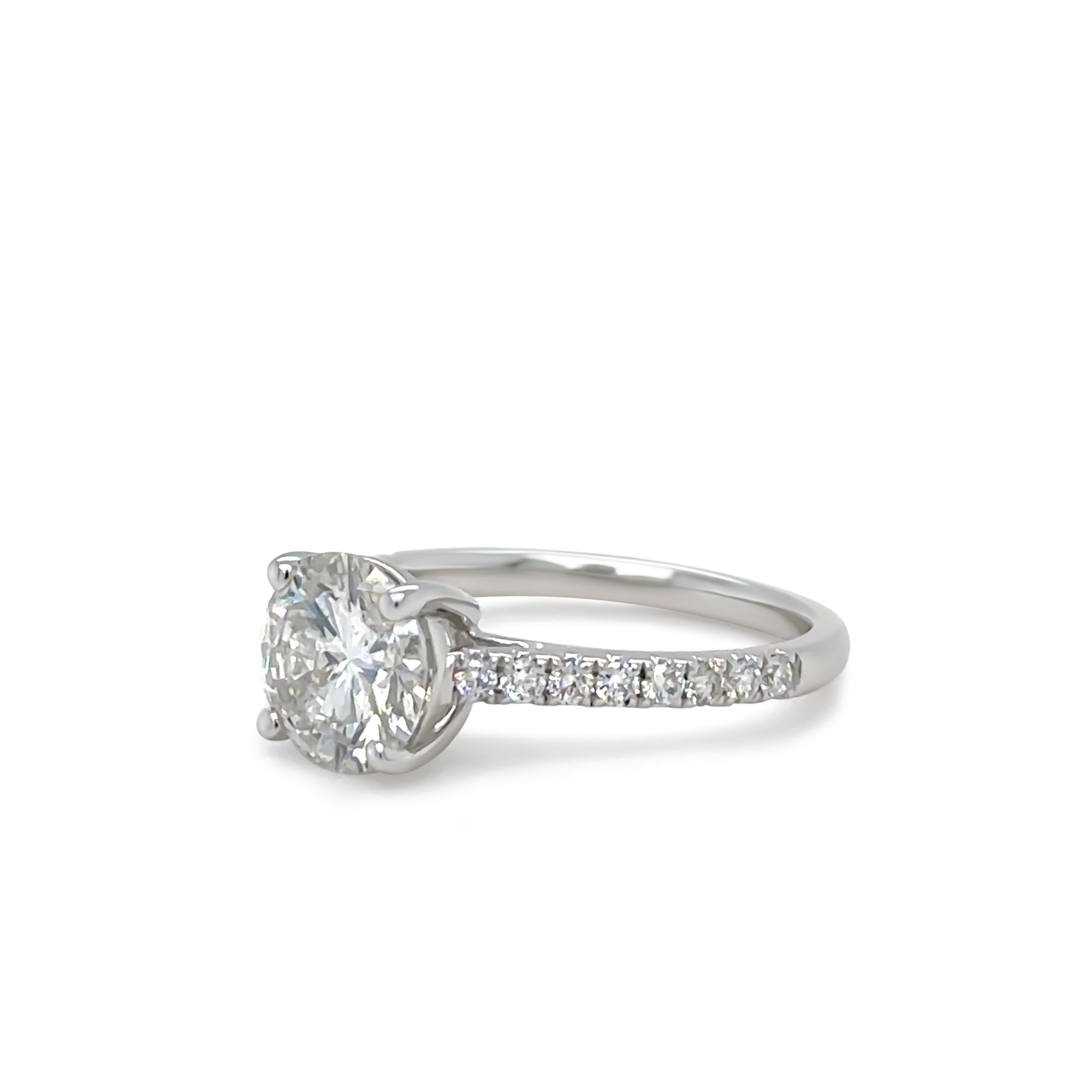 18ct White Gold Round Brilliant Cut Diamond Ring 1.41ct 5.21g In Excellent Condition For Sale In SYDNEY, NSW