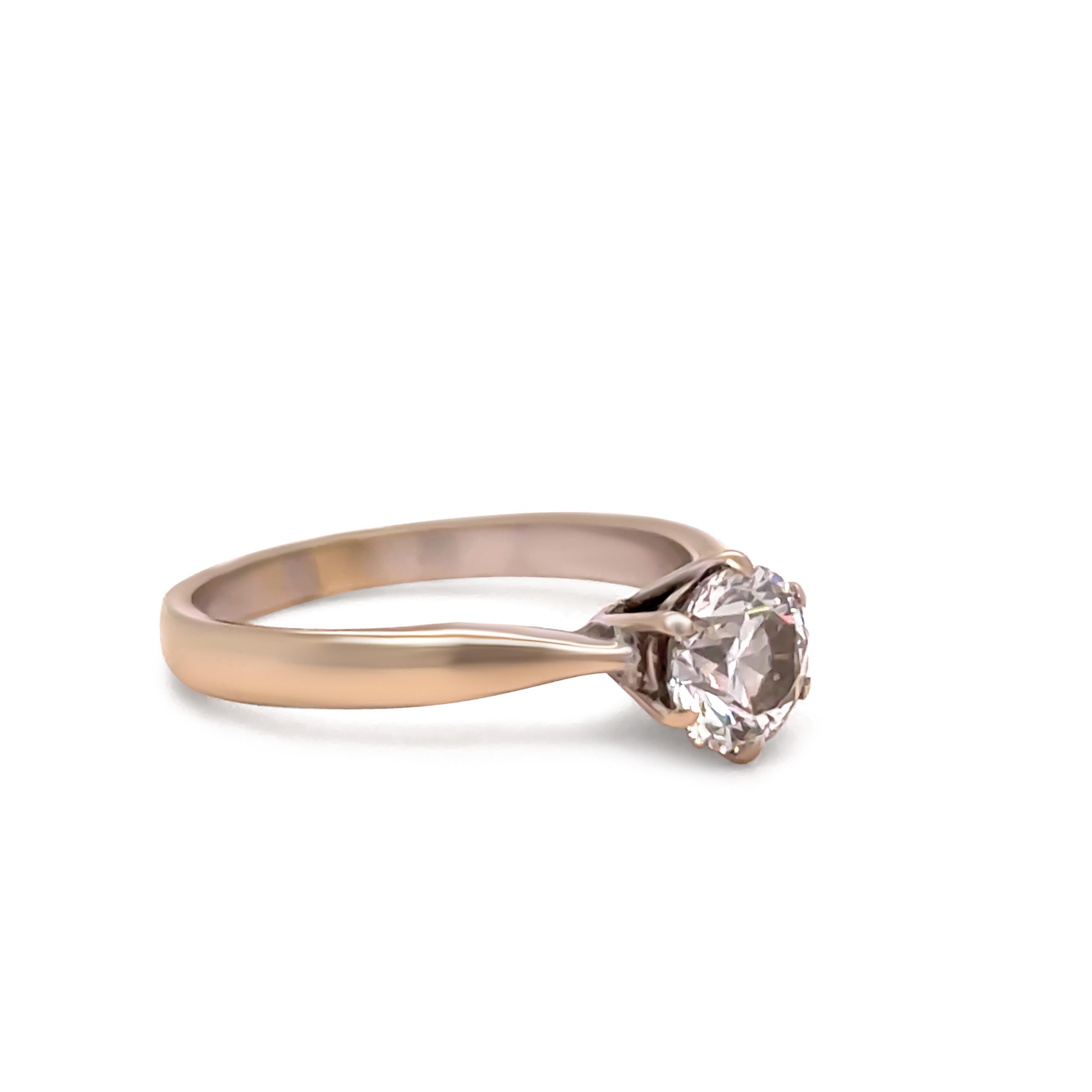 Taille ronde Bague de fiançailles solitaire en or blanc 18ct avec diamant rond taillé en brillant 1.00ct en vente