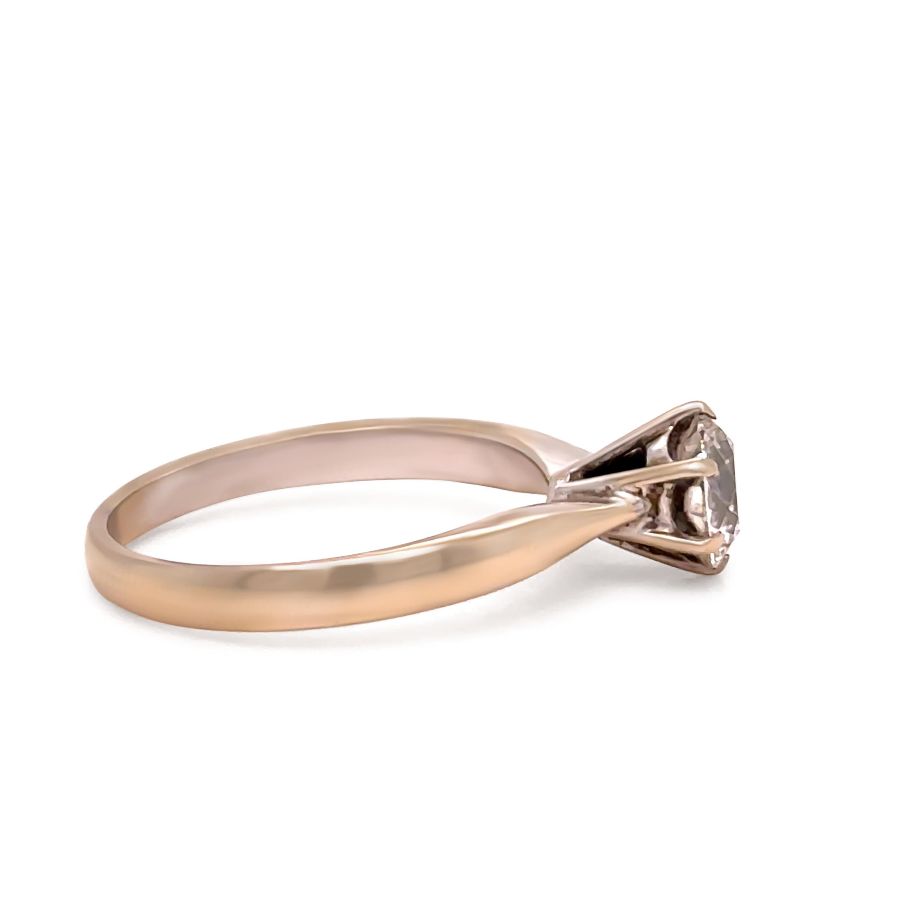 Bague de fiançailles solitaire en or blanc 18ct avec diamant rond taillé en brillant 1.00ct Excellent état - En vente à SYDNEY, NSW