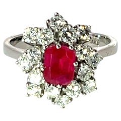 18ct White Gold Ruby Cluster Ring