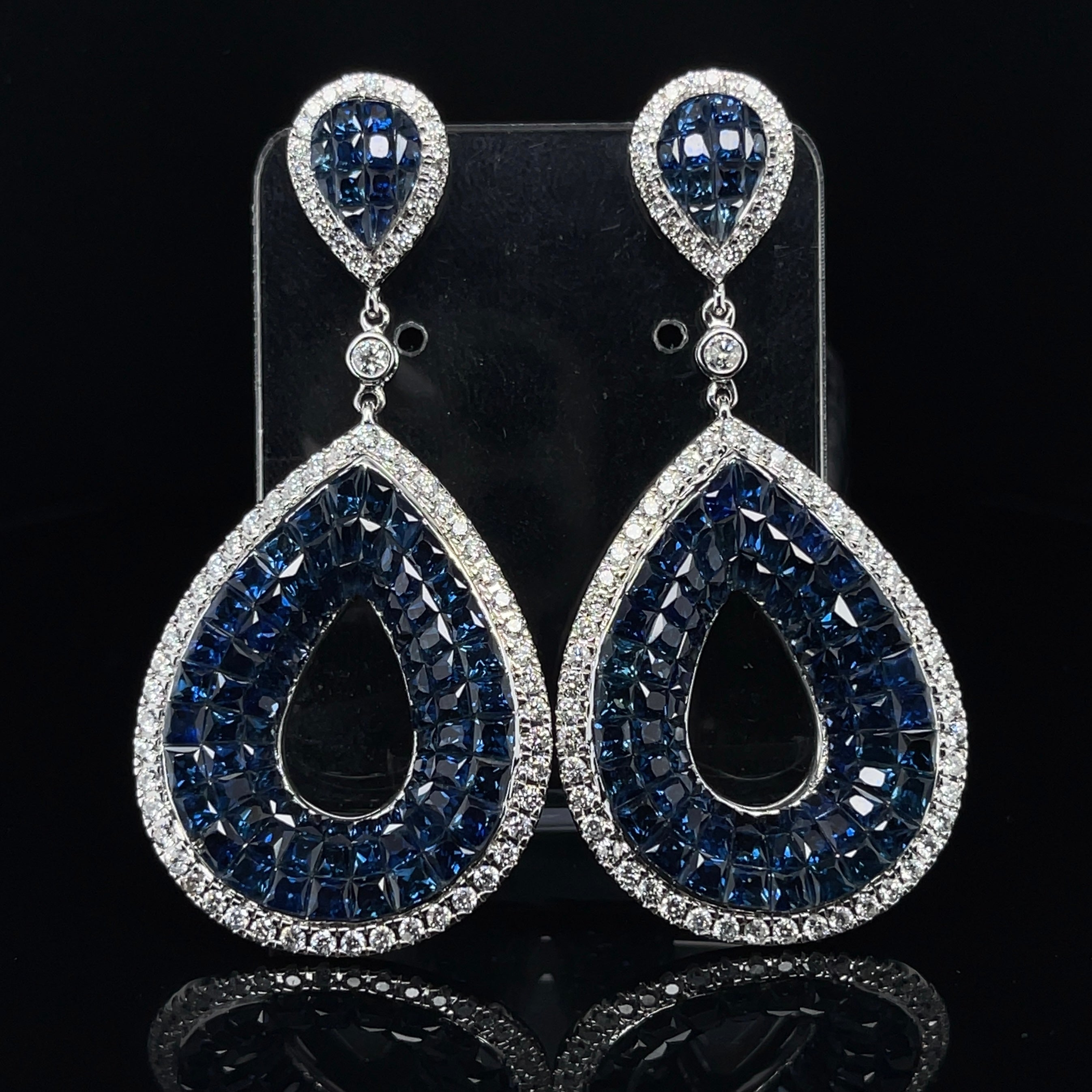 navy blue rhinestone earrings