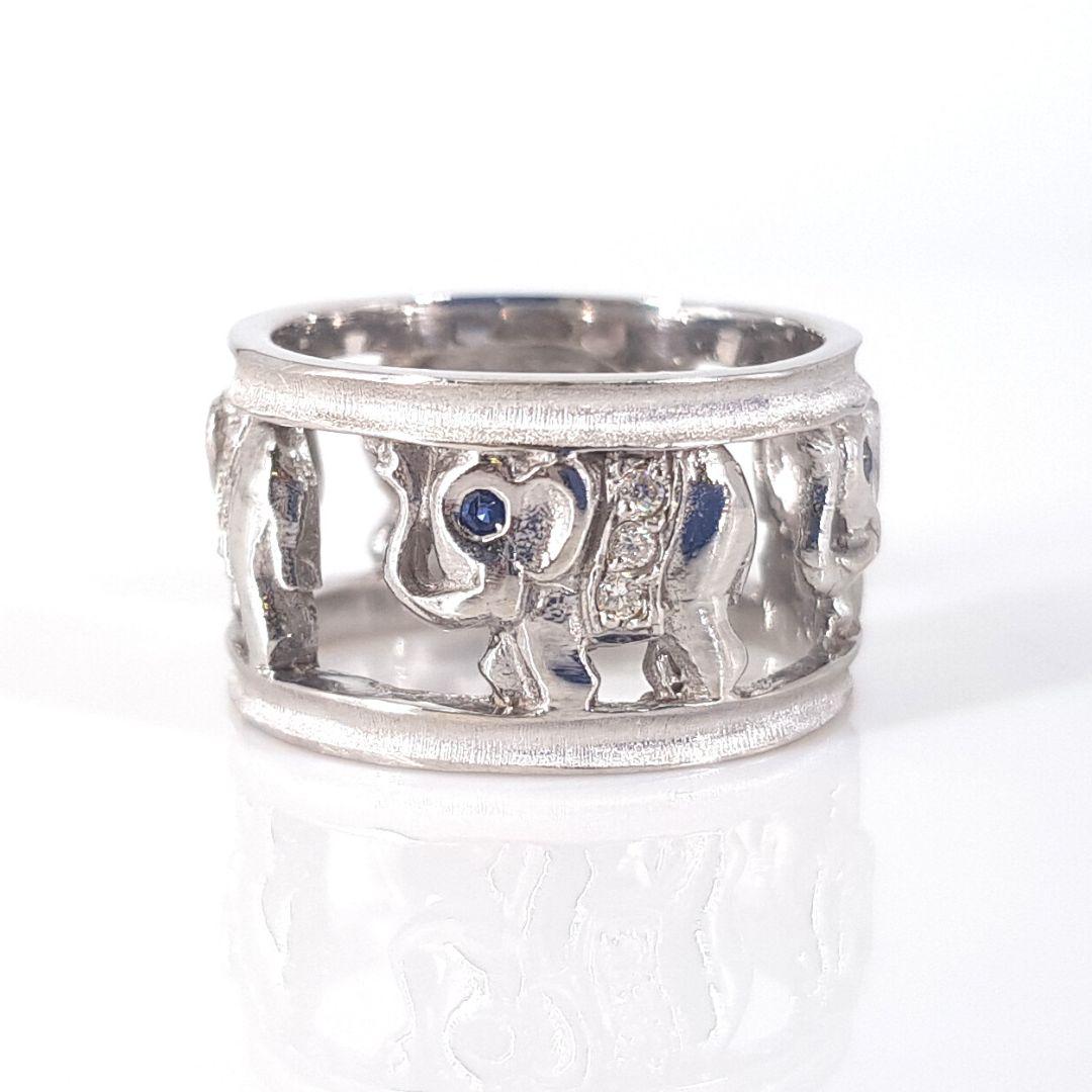 white gold elephant ring