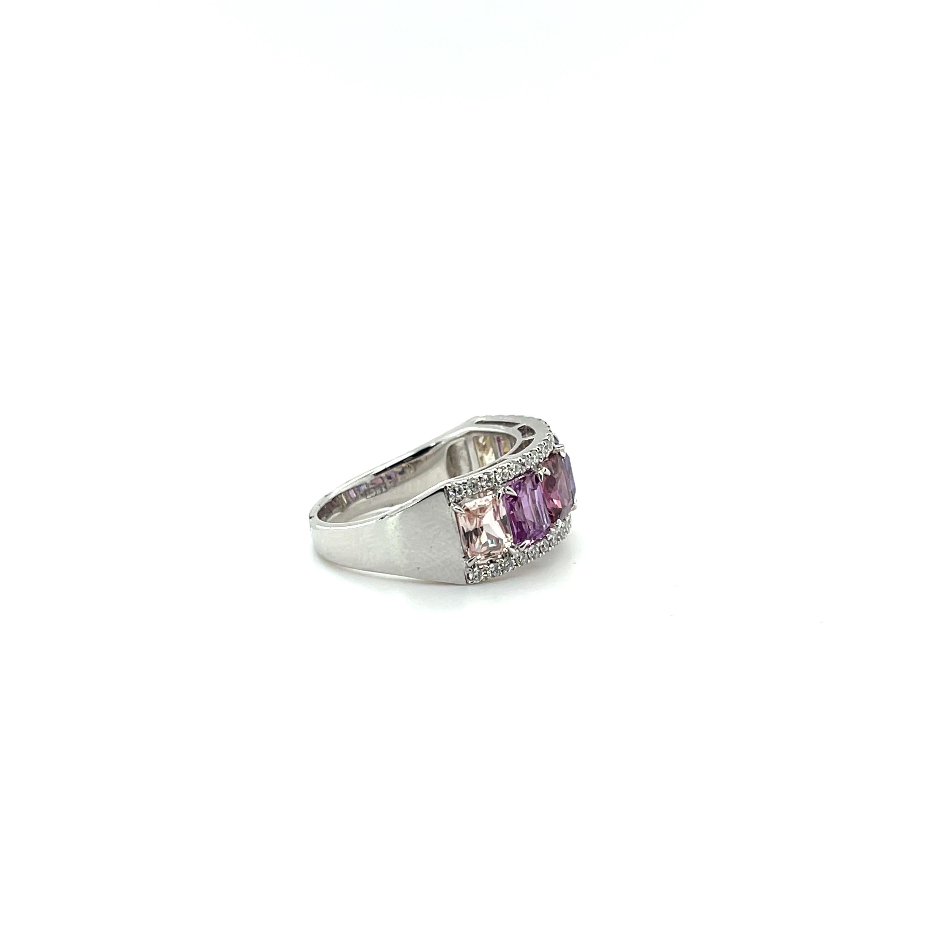 Contemporary 18ct White Gold Sapphire and Diamond Eternity Ring For Sale