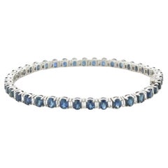 Bracciale Tennis in oro bianco 18ct con zaffiri e diamanti 8,5ct 14,38g