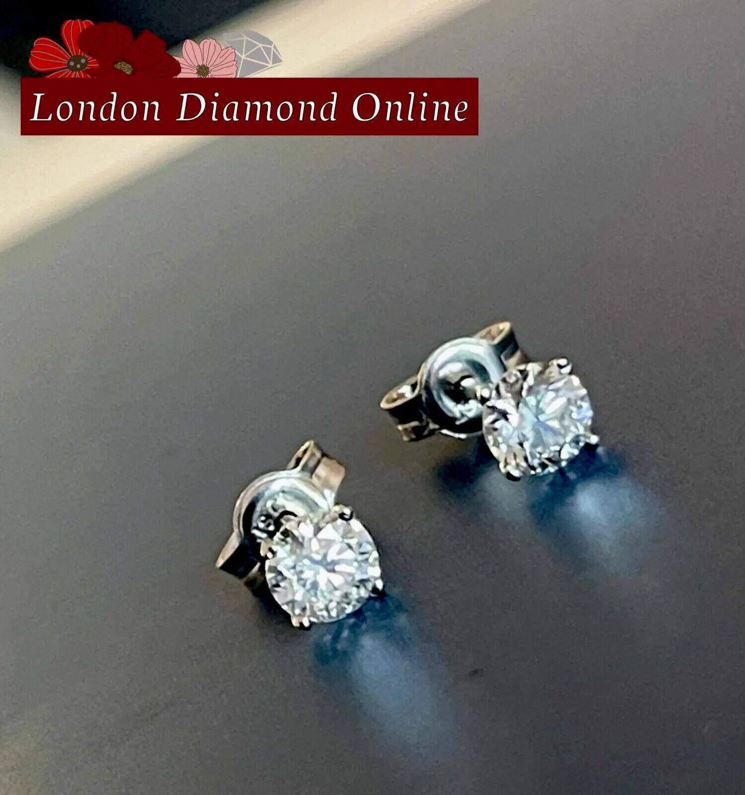 Classic and dazzling

18ct White Gold 0.85ct in total pair

Just under 5mm each diamond solitaire studs.

Fully Hallmarked for 750 18ct Gold

G/H

SI

They ll come with insurance valuation of £2700 so grab excellent bargain

Brand new, bespoke made
