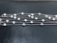 18ct White Gold solitaire Diamond Necklace 2ct 36” Long Station By The Yard